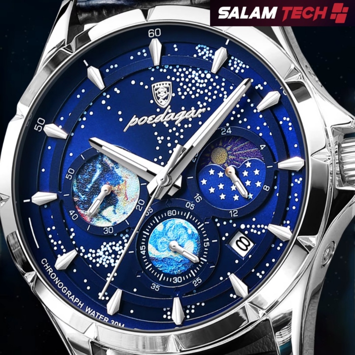 Montre de luxe Poedagar™ 100% Cuir – Image 4