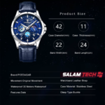 Montre de luxe Poedagar™ 100% Cuir – Image 5